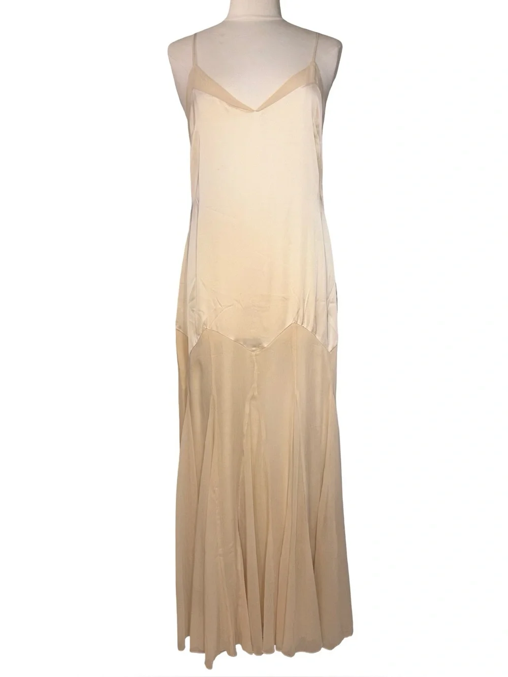 ASOS Satin Slip Maxi Dress Cream Ivory Cami Formal Gown Size 10 NWT - Picture 2 of 12